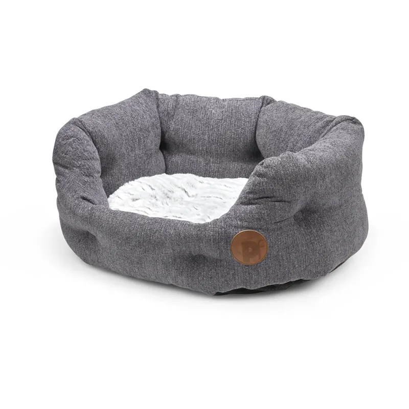 Petface Slate Grey High Oval Bed